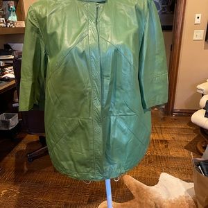 Akris Green leather short sleeve Jacket